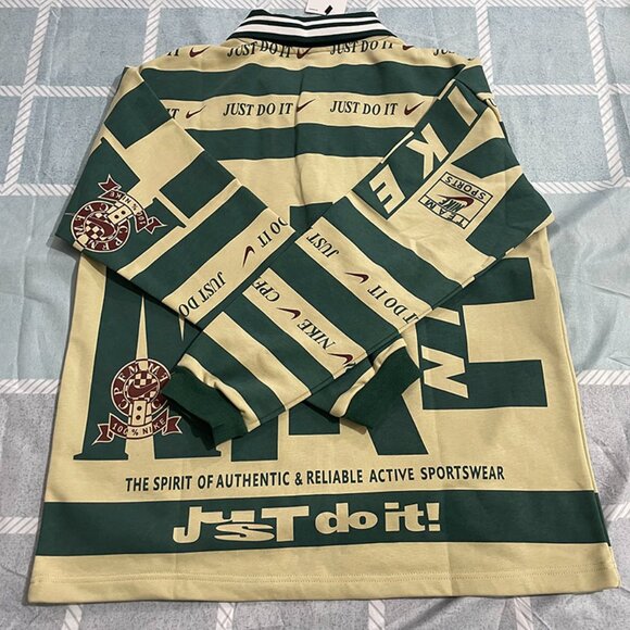 Nike Green Cream Colorblock Polo Shirt - Picture 5 of 8